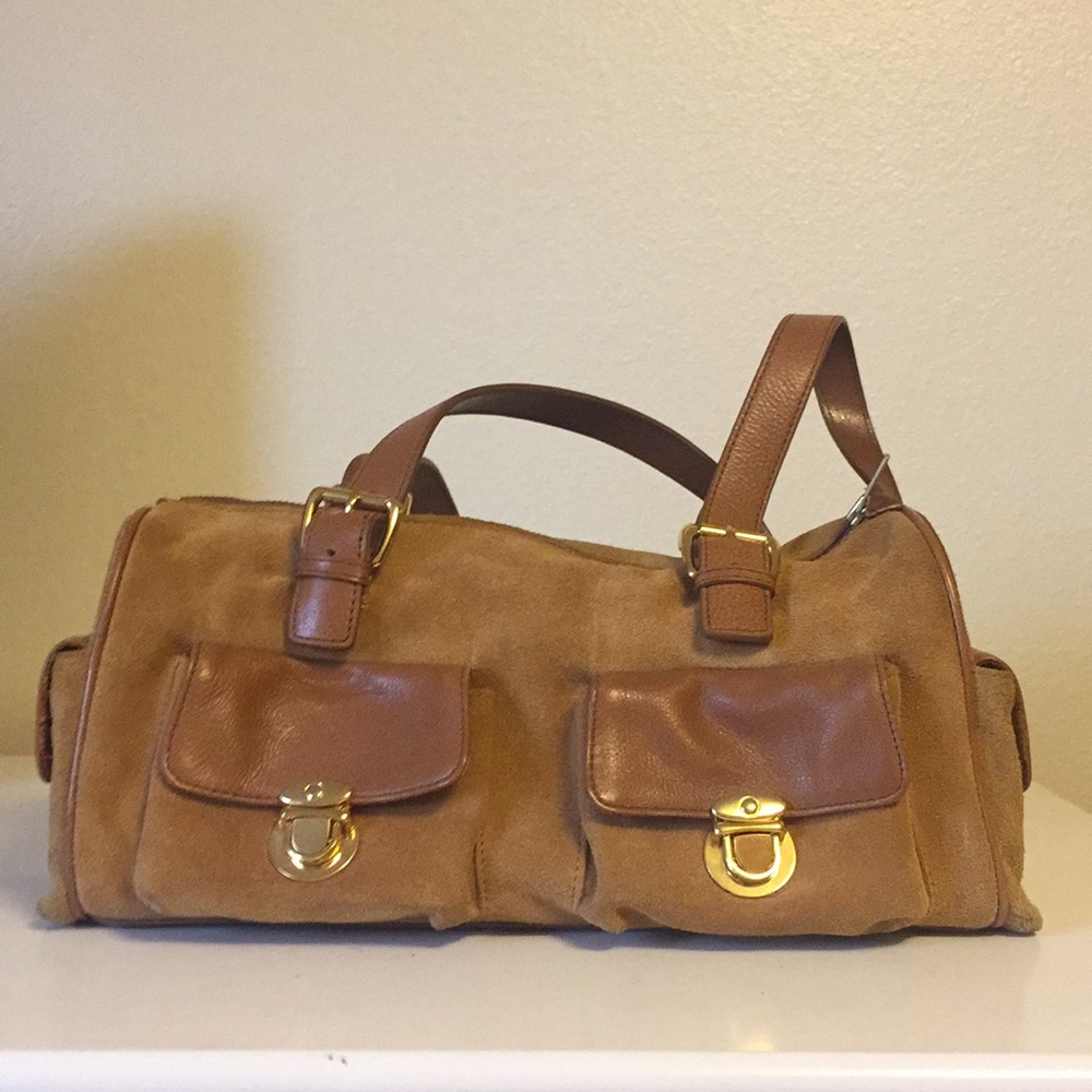 Beige suede purse